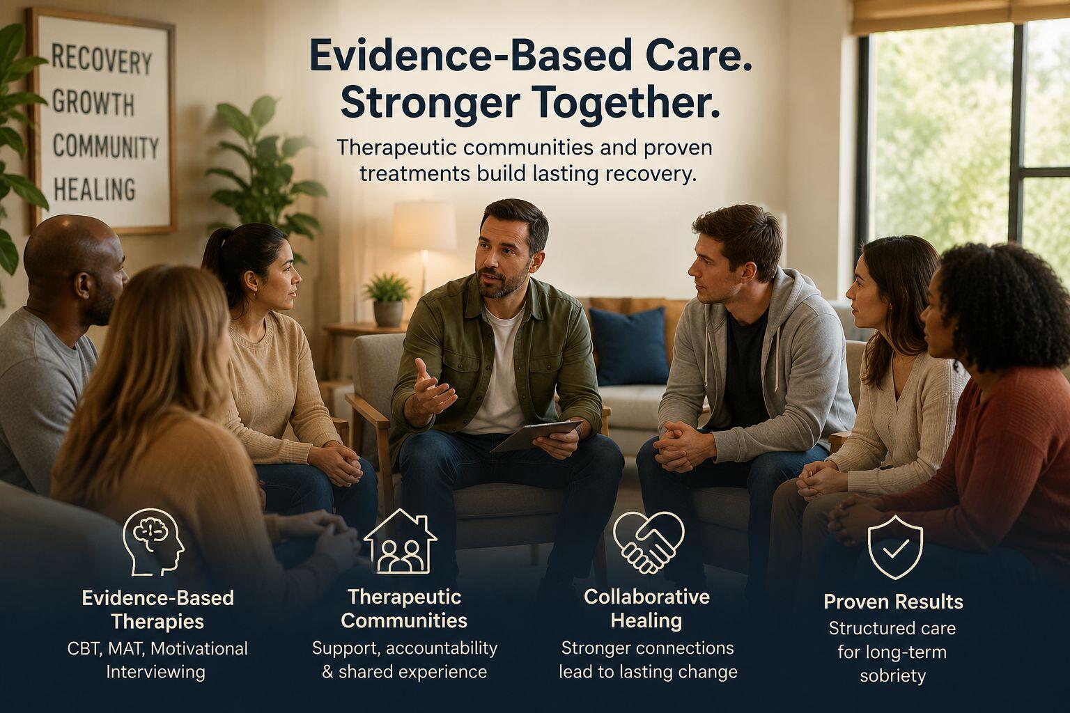 Evidence Based Practices and Therapeutic Communities california sober living homes