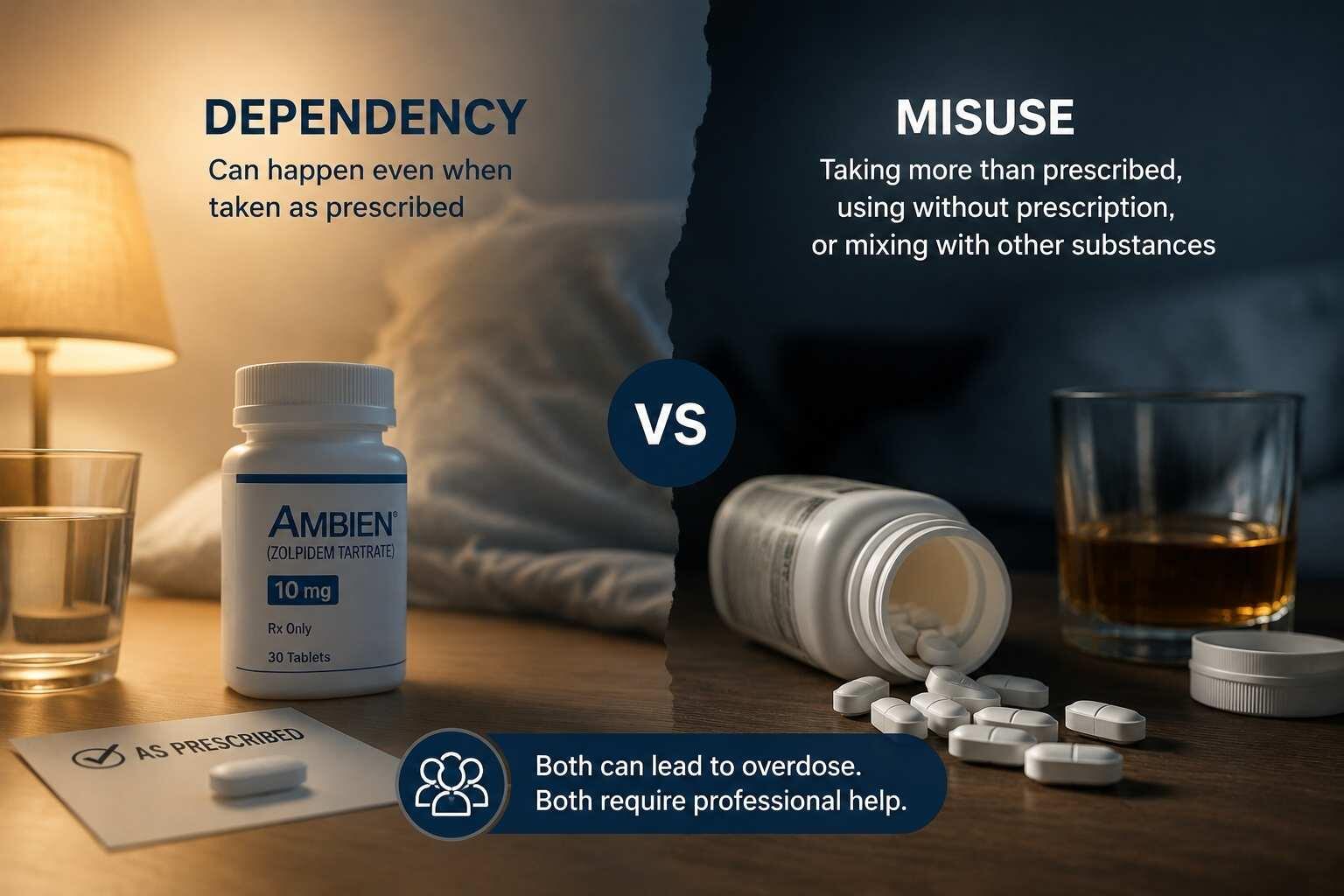Ambien Dependency vs. Ambien Misuse Understanding the Difference Ambien Dependency vs. Ambien Misuse Understanding the Difference